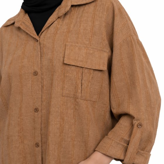 شومیز تک جیب پیراهنی شانل کد 1469