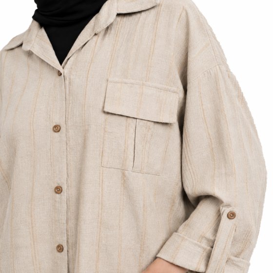 شومیز تک جیب پیراهنی شانل کد 1469