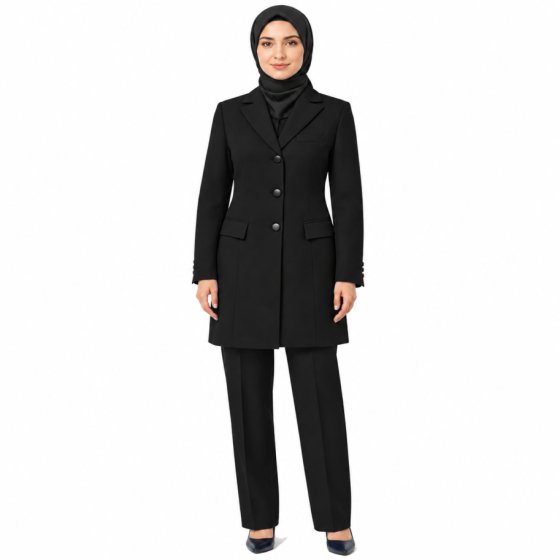 مانتو شلوار فاستونی تافته سه جیب کد 3079